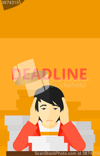 Image of Man having problem with deadline.