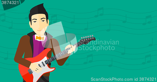 Image of Musician playing electric guitar.