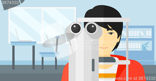 Image of Patient visiting ophthalmologist.