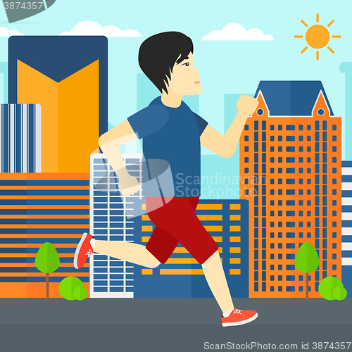 Image of Sportive man jogging.