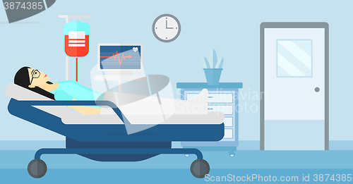 Image of Patient lying in hospital bed.