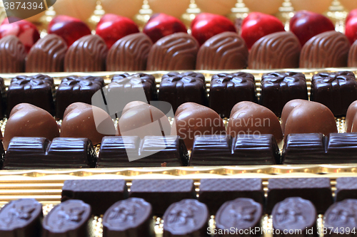 Image of chocolate bonbons background