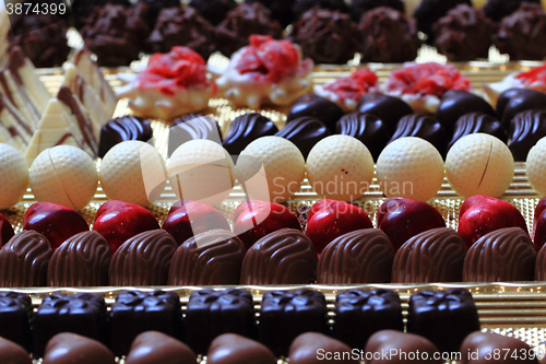 Image of chocolate bonbons background