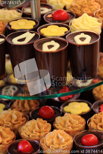 Image of chocolate capcakes background
