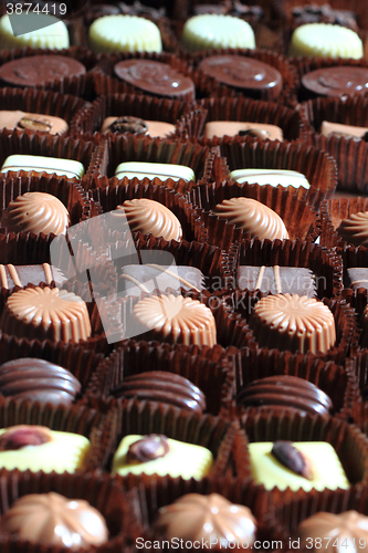 Image of chocolate bonbons background