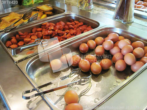 Image of boiled eggs as food background