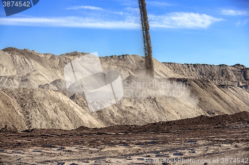 Image of Large excavation site with heaps of sand