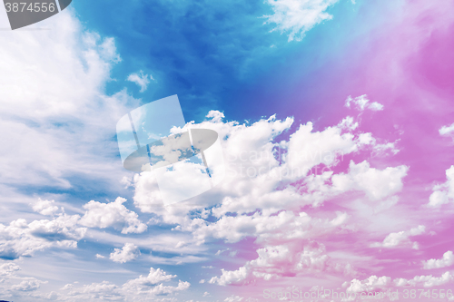 Image of Spring Blue sky with clouds