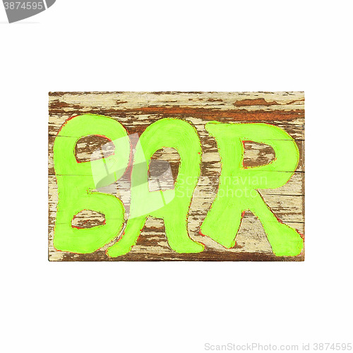 Image of Bar sign written on wood