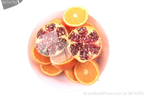 Image of orange and pomegranate fruits