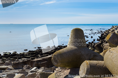 Image of Helgoland sea breakwater, wavebreaker