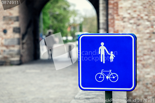 Image of Pedestrian and bicycle sign