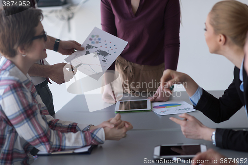 Image of startup business team on meeting at modern office