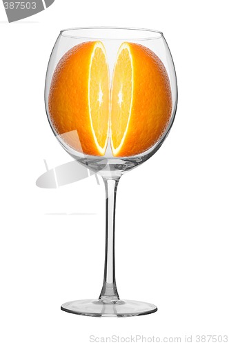 Image of Beautiful sunny orange in glass, path