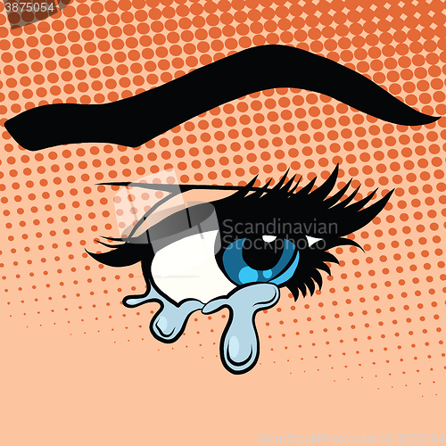 Image of Woman eyes tears crying