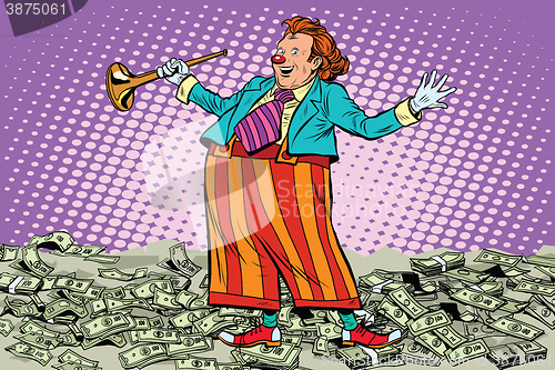 Image of Business concept money clown joke