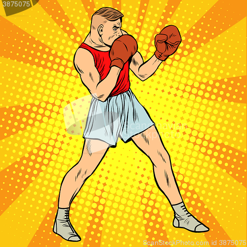 Image of Retro boxer in fighting stance