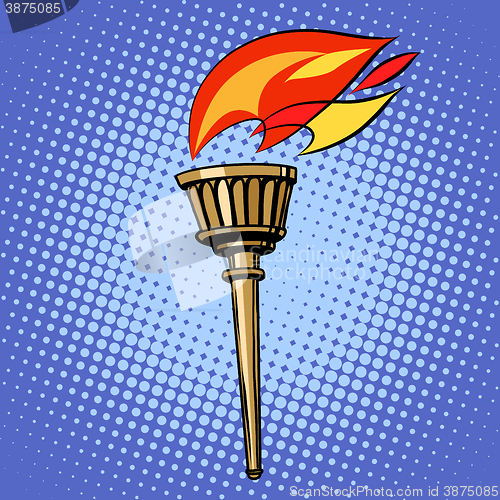 Image of sports torch, fire torchbearer