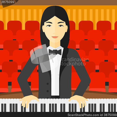 Image of Woman playing piano.