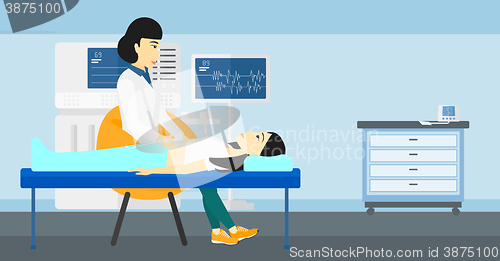 Image of Patient under ultrasound examination.
