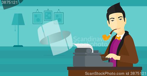 Image of Reporter working at typewriter.