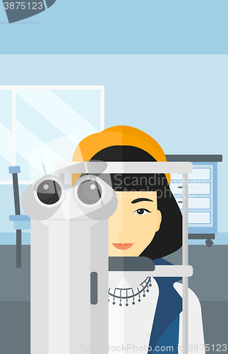 Image of Patient visiting ophthalmologist.