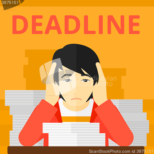 Image of Man having problem with deadline.