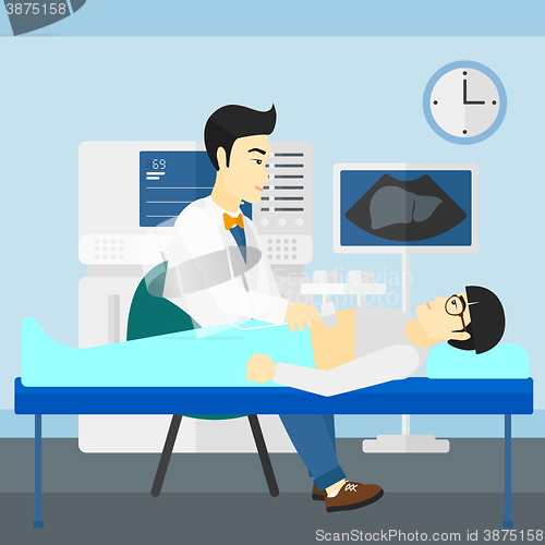 Image of Patient under ultrasound examination.