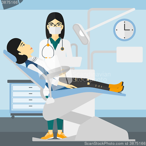 Image of Dentist and woman in dentist chair.