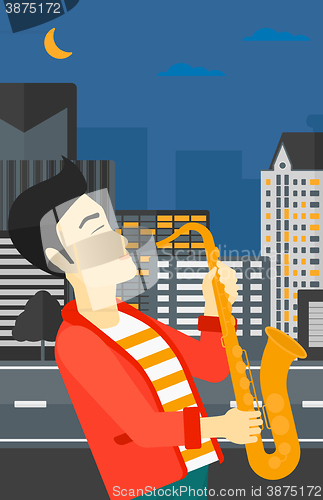 Image of Musician playing saxophone.