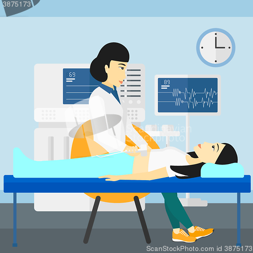 Image of Patient under ultrasound examination.