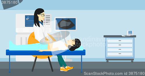 Image of Patient under ultrasound examination.