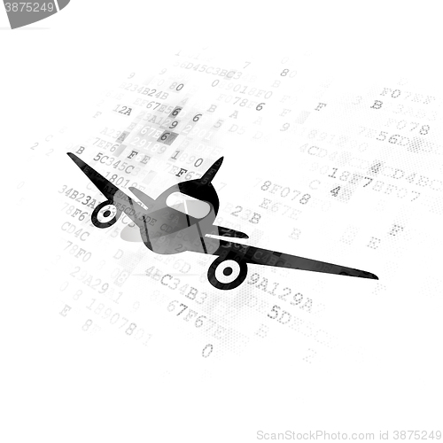 Image of Vacation concept: Aircraft on Digital background