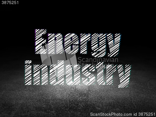 Image of Industry concept: Energy Industry in grunge dark room