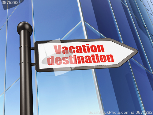 Image of Tourism concept: sign Vacation Destination on Building background