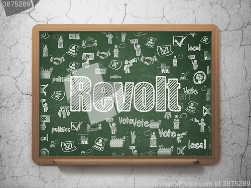 Image of Political concept: Revolt on School board background