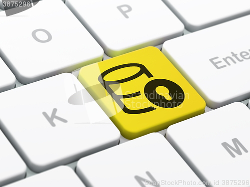Image of Software concept: Database With Lock on computer keyboard background