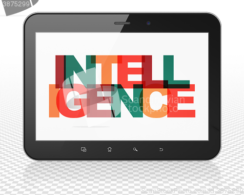 Image of Learning concept: Tablet Pc Computer with Intelligence on  display