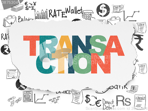 Image of Banking concept: Transaction on Torn Paper background