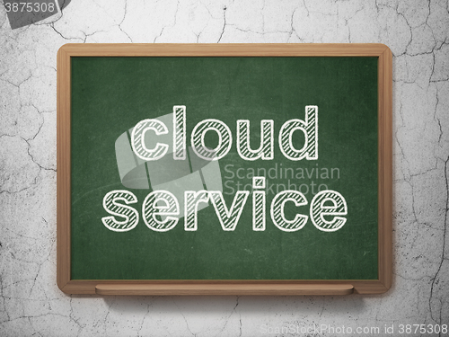 Image of Cloud technology concept: Cloud Service on chalkboard background