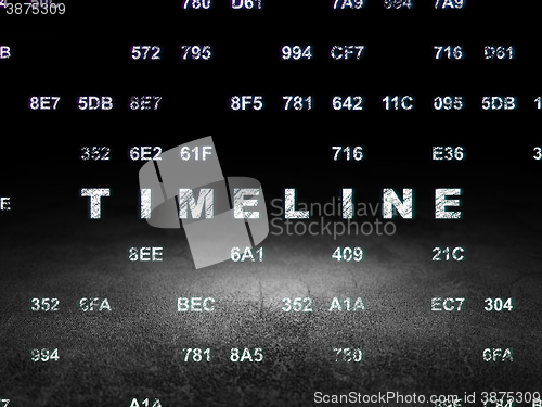 Image of Timeline concept: Timeline in grunge dark room