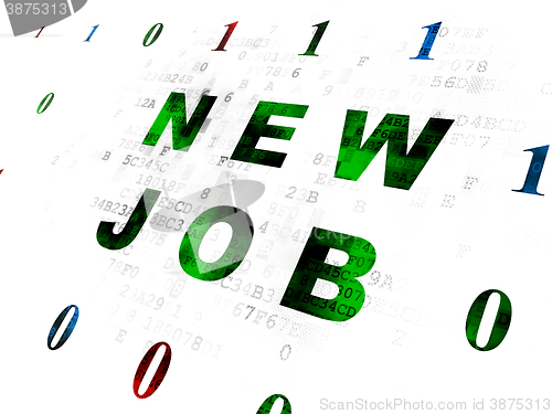 Image of Finance concept: New Job on Digital background