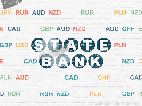 Image of Money concept: State Bank on wall background