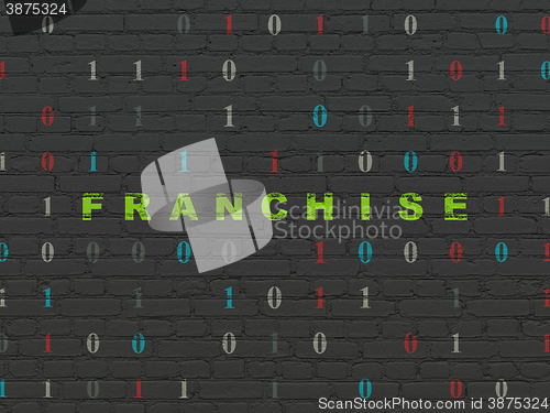 Image of Finance concept: Franchise on wall background