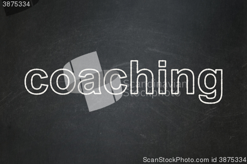 Image of Learning concept: Coaching on chalkboard background