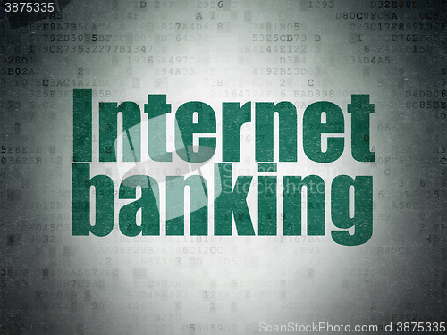 Image of Money concept: Internet Banking on Digital Paper background