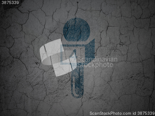 Image of News concept: Microphone on grunge wall background
