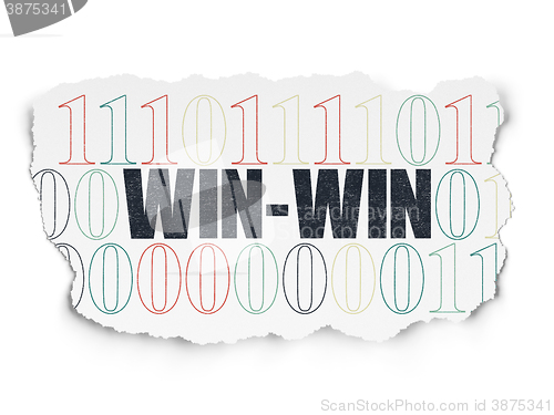 Image of Business concept: Win-Win on Torn Paper background