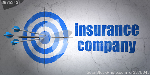Image of Insurance concept: target and Insurance Company on wall background