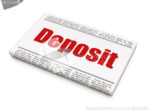 Image of Money concept: newspaper headline Deposit